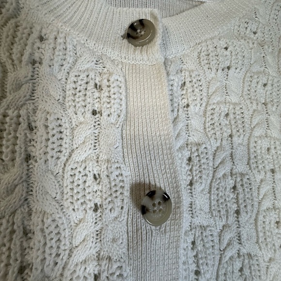 Time and Tru Chunky Textured Off White Knit Cardigan Sweater – Women’s XL - Picture 2 of 7